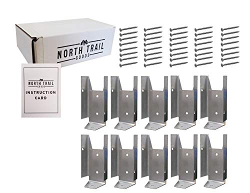 Fence Bracket Repair Kit | 10 Pack Galvanized Brackets for 2x4 Wood Rail