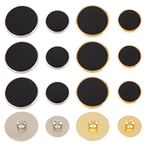 OLYCRAFT 80pcs Plastic Blazer Buttons Flat Shank Buttons 15mm 22mm