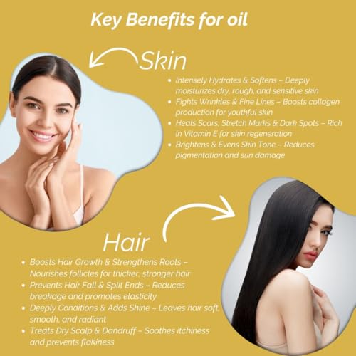 Image of Khadi Wheatgerm Oil For Skin & Hair 100ml | Herbal Oil For Hair Growth & Nourishing Skincare | Non Sticky, Paraben & Mineral Oil Free | Suitable for All Hair Types | Daily Use for Men & Women