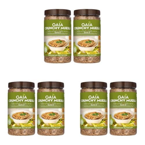 Image of Gaia Diet Muesli - Healhty Diet Food - Power of Multigrain Oats,Wheat Flakes,High Fiber - Super Tasty and Delicious - Sugar Free Breakfast Cereal 1KG Jar(Pack of 6)