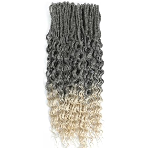 24 Inches Wavy Curly Double Ended Dreadlock Extensions Synthetic Handmade Soft Reggae Hair 10 Strands DE Curly ;oose Ends Dread Extensions for Women Synthetic Wavy Hippie Dreads (33/613#) Cover