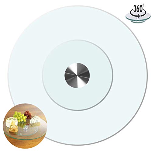 golo Doppio Strato Glass Lazy Susan,Grande Piattaforma Girevole del Vassoio Rotante,Cuscinetto A Sfera Crittografato Silenzioso,Ispessito 10mm