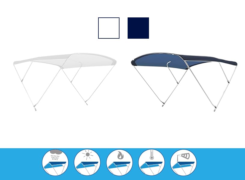Tendalino 3 Archi in Alluminio Anodizzato Anticorodal Marino Pieghevole - Alto 140 cm - Lungo 190 cm