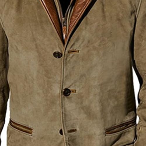 Men Vintage Lapel Cotton Coat with Pocket Single Breasted Classy Cozy Suit Blazer Fall Casual Business Outerwear2