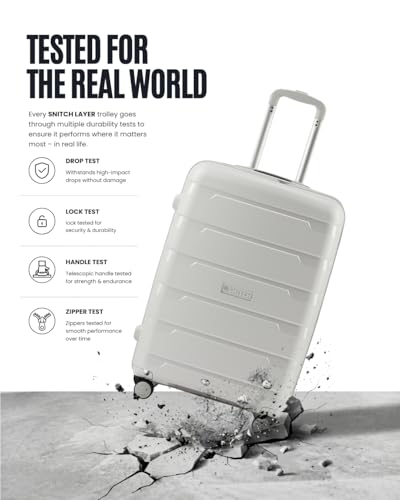 Image of SNITCH Layer 2Pc Set Light Grey Polypropylene Hard Travel Suitcase - Trolley Bag Set of 2 & Luggage with 8 Wheels, Premium Lock, Wet & Dry Pouch & Free Shoe Bag