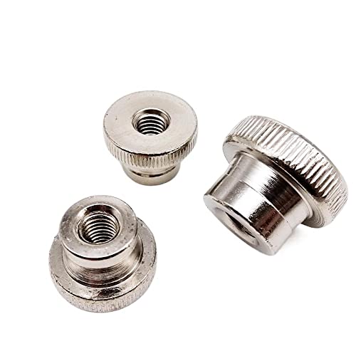 2/5pcs Carbon Steel Fasteners M3 /M4 /M5/ M6/ M8 /M10 Silver Black GB806 Double Step Adjust Knurl Thumb Nut Hand Tighten Thumbnut For Printer Curtain Wall ( Color : Nickle plated , Size : 2pcs M10 )