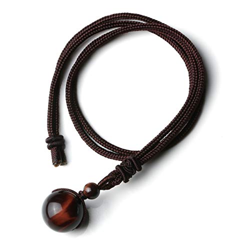 Jovivi AJ101010104327 Healing Crystals Necklace Natural Red Tiger Eye Lucky Blessing Protection Chakra Beads Stone Pendant thumb #1