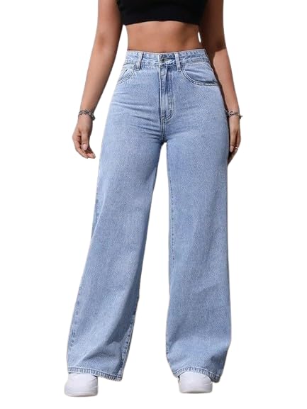 Straight-fit Jeans for Women are a Versatile, Timeless Denim Style That Offers a Relaxed, consistent Width from The Hip to The Ankle. (in, Numeric, 24, Plus, Sky)