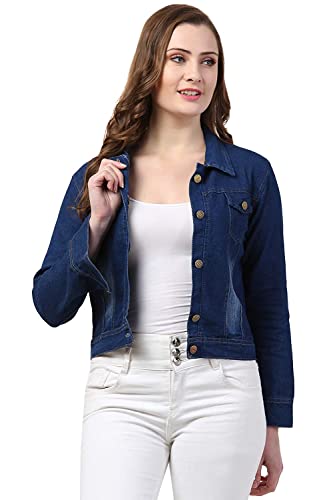 Image of Solid Regular Denim Jacket For Women