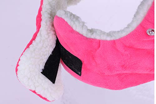 Cartoon Winter Hats Ski Cap For Kids Girls Boys Windproof Thermal Fleece Trapper Hat Outdoor Russian Cap With Ear Flaps Face Mouth Mask Neck Warmer (Pink) #TOP5