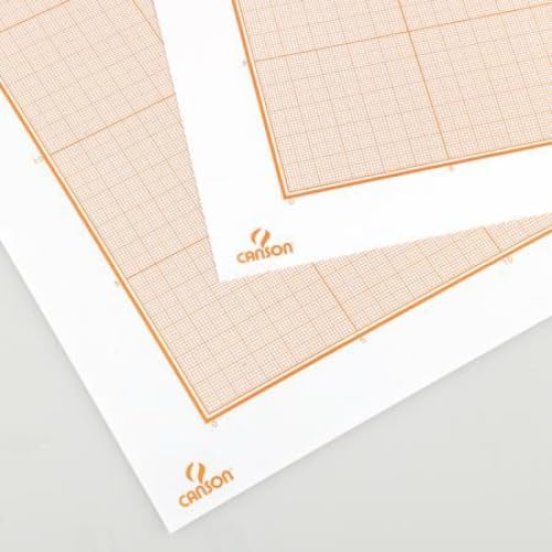 Lot de 50 Feuille papier millimétré 50x65 90g/m², impression bistre