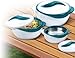 Pinnacle 3 Piece Thermo Dish Hot or Cold Casserole Serving Bowls with Lids Turquoise
