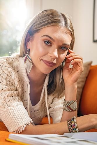 INK + ALLOY Beaded Bracelets for Women, Penelope Boho Seed Bead Stretch Cuff Bracelet, Handmade Jewelry for the Modern Bohemian, 1.5-Inch Width4