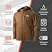 Grit Men's Heated Work Jacket - 9 hrs of Heat | 5 Heat Zones | with Battery & Charger | Machine Washable | All Day Warmth Camel