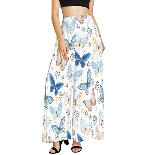 Pantalon palazzo long à motif papillon idéal pour vos sorties estivales