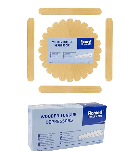 Romed Holzmundspatel unsteril 2 x 100 Stück Maße 15 cm x 1,8 cm Bastelspatel Holzspatel Zungendrücker