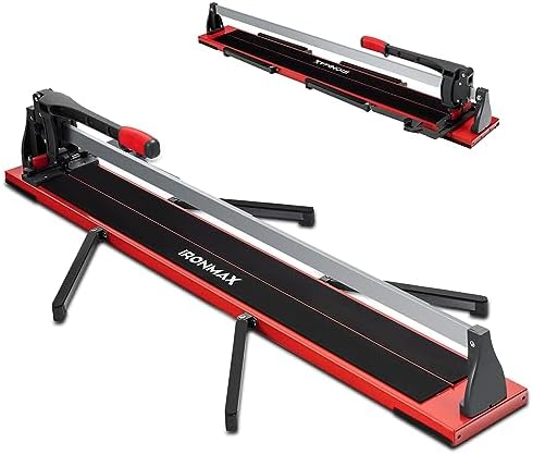 IRONMAX 48 Inch Tile Cutter, Manual Tile Cutter Tool with Anti-Skid Feet & Removable Scale, Porcelain Ceramic Floor Tile Cutting Machine with Tungsten Carbide Wheel