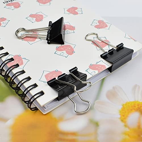 30 Pcs Foldback Clips 25mm Binder Clips Black Paper Clamp