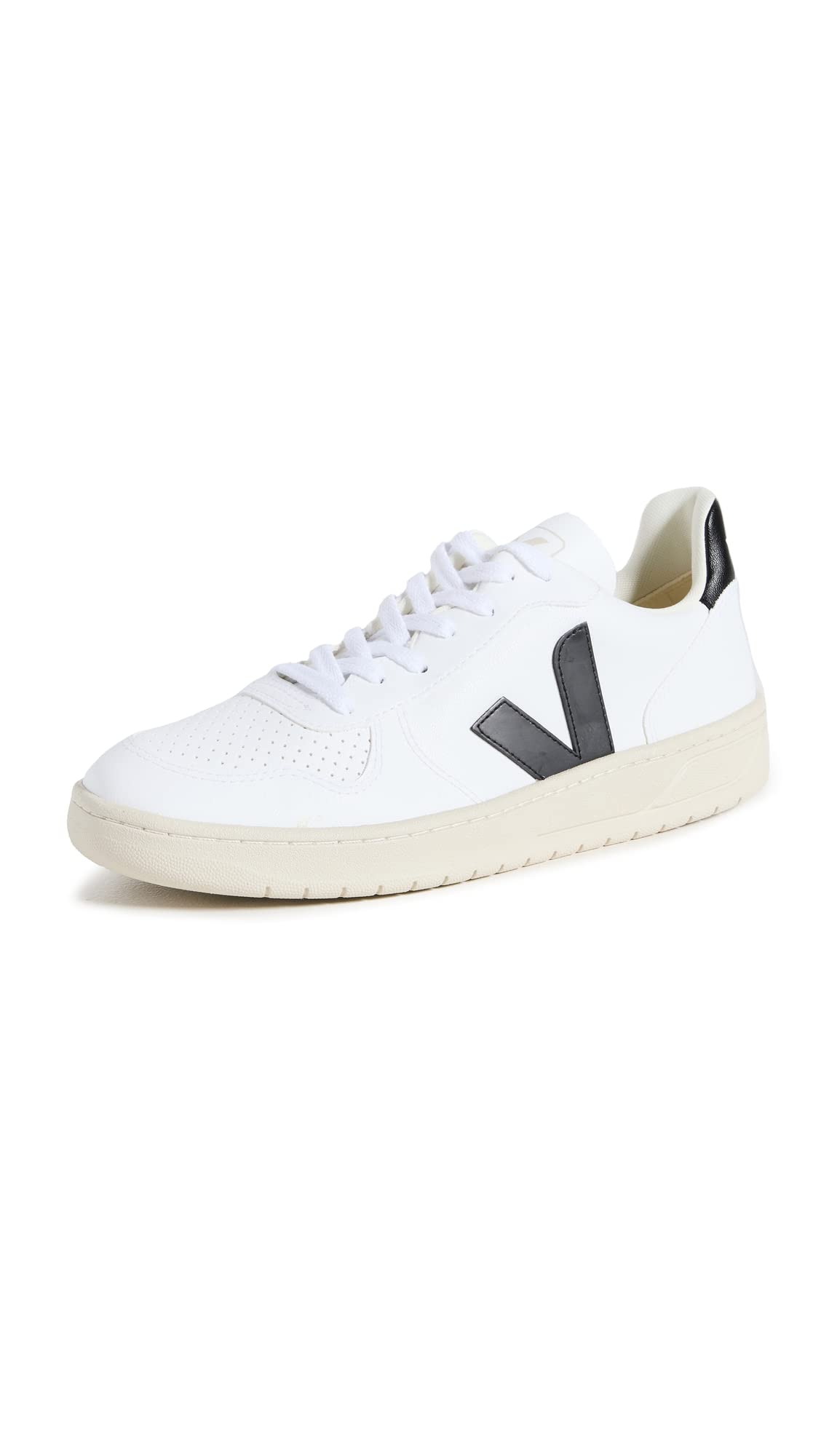 Veja Men's V-10 CWL Sneakers, White/Black, 12 Medium US - Main Image