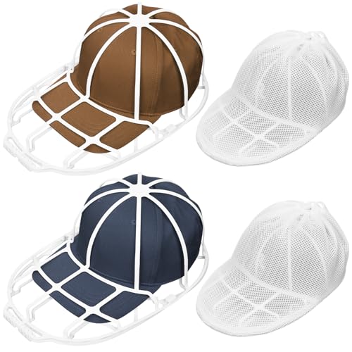 【2個セット】 キャップウォッシャー 帽子 洗濯ネット 帽子 洗濯 型崩れ防止 洗濯機使用可能 キャップ 洗濯ネット付き 野球帽クリーナー 帽子ハンガー 吊り下げ キャップ 収納簡単 白