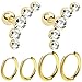 New 2026 Cyrstal Tragus Stud Earrings Set Cluster Helix Piercing Bulk Cartilage Earring Hoops Ear Lobe Jewelry Fashion Trendy Accessories Creative Gift