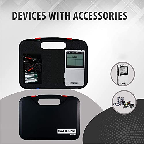 Tens Ems Combo Unit Portable Electrotherapy Muscle Stimulator By Quad Stim Plus - 4 Different Channels - Otc Stim Tens Therapy Machine For Pain Relief #TOP2