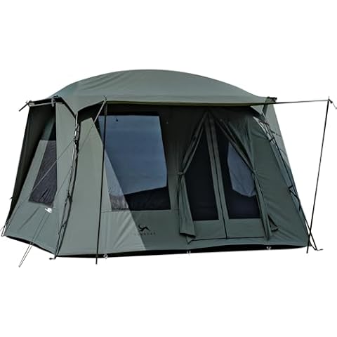 TOMOUNT Canvas Glamping Tent for 4 People Cover