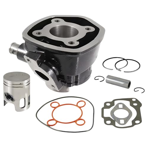 Cilindro R M S 50cc Minarelli Orizzontale LC in Ghisa per Y a m a h a Aerox, M a l a g u t i F12 Phantom, F15, M B K Nitro - Alesaggio 40mm, Spinotto 10mm, Corsa 39,2mm - Raffreddamento a Liquido