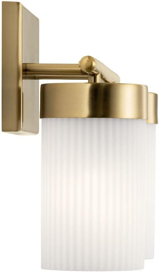 Kichler Ciona 14.5 inch 2 Light Vanity Light with Round Ribbed Glass in Polished Nickel