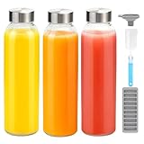 Restez hydraté où que vous alliez : le design fin et portable signifie que vous pouvez emporter vos bouteilles de jus en verre avec bouchon partout, parfait pour les fêtes de jardin, les boissons faites maison, les mariages, les pique-niques, l'école, le travail, la gym, le fitness, le yoga et les excursions à la plage. Se range facilement dans le réfrigérateur, le bar à déjeuner ou le porte-gobelet de voiture. La large ouverture de ces bouteilles d'eau en verre Zukro rend tout, du remplissage au nettoyage, et passent au lave-vaisselle.