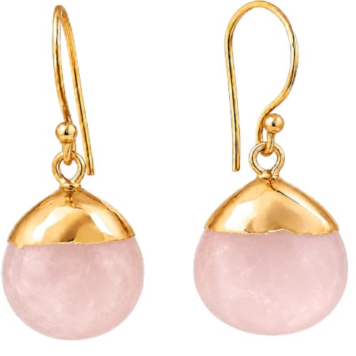 Rose Quartz Teardrop Dangles