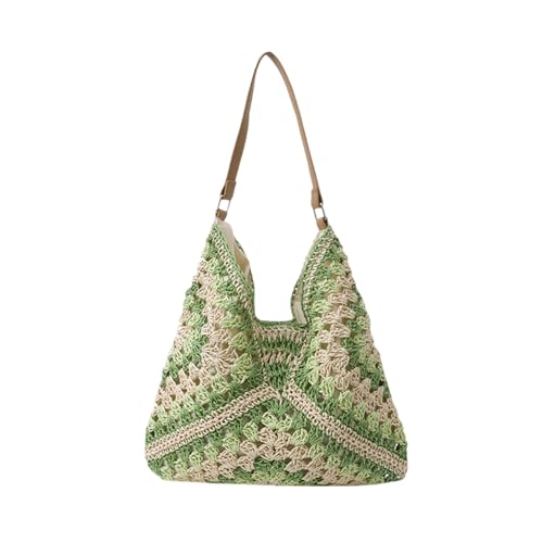 Bolsos de mujer baratos bolso de hombro tejido gran capacidad boho paja tote para la playa viaje diario excursión casual accesorios verano bolsas de piel, verde, 33*2*35cm Bolsos de mujer baratos bolso de hombro tejido gran capacidad boho paja tote para la playa viaje diario excursión casual accesorios verano bolsas de piel, verde, 33*2*35cm