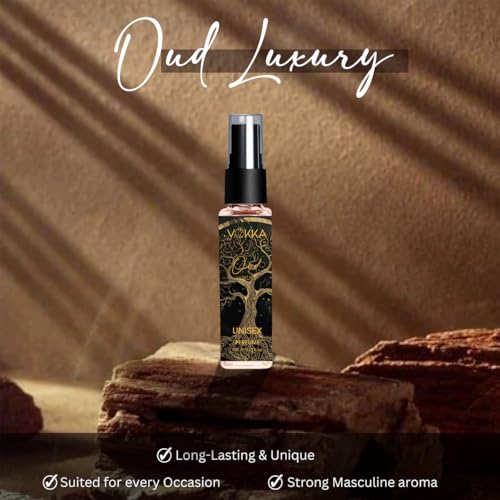 Image of Vokka Pocket Perfume Oud 8ml | Unisex Luxury Long Lasting Smokey Perfume for Men & Women | Woody Pleasant Scent Eau De Parfum | EDP Fragrance for Gift | Notes: Tobacco Sandalwood Agarwood
