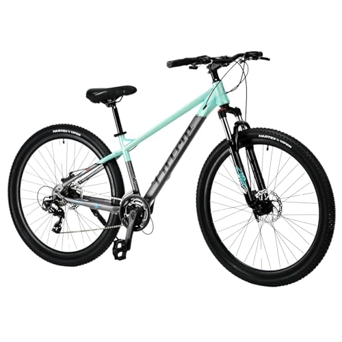 Image of FitTrip Fox Rush 27.5T | 21 SPD Shimano Altus Gears | Imported Clarks Dual Disk Brakes | XC60 Lockout Suspension I 1030 Alloy Frame w /Internal Cabling| Unisex MTB Geared Cycle (Turquoise Green)