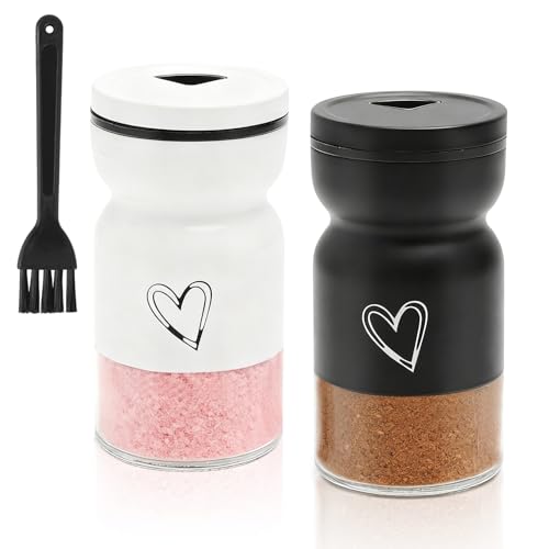 TMZELOA SalièRe Et PoivrièRe Set Acier Inoxydable avec Trous de Versement RéGlables pour La Maison Ou La Cuisine