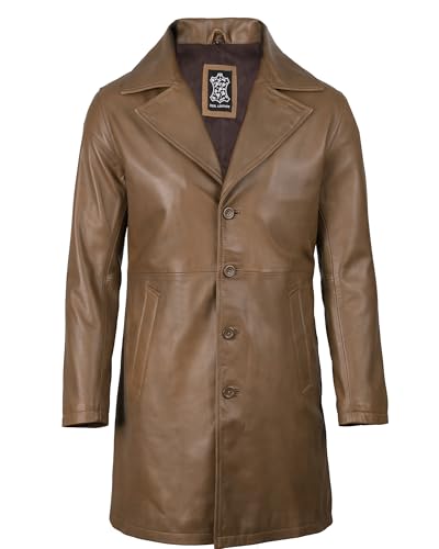 Decrum Leather Coat Men - Casual Car Coat Style Real Lambskin Mens Leather Coat3