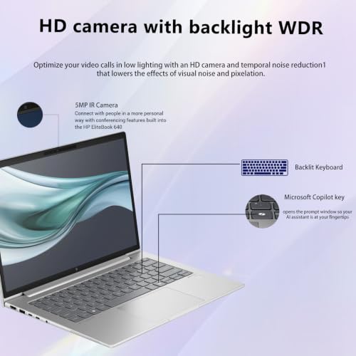 Image of HP Elitebook 640 G11 14 inch FHD+ Intel Core Ultra 7 155U Business AI Laptop | 32GB DDR5, 1TB SSD, Anti-Glare, Wi-Fi 6E, 5MP IR Camera, Backlit KB, Thunderbolt 4, Windows 11 Pro, Bundle w / 7-in-1 Hub