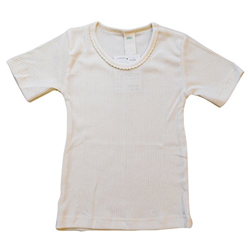 EcoAble Apparel Teen Girlsâ€™ Short Sleeve Tank Tee Undershirt Organic Cotton (176/14-16 Years, Natural)