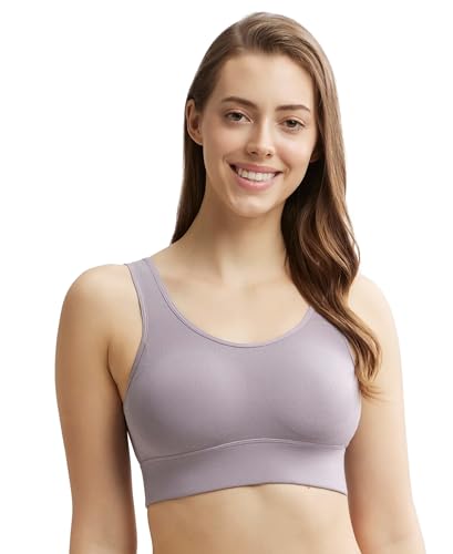 Image of Jockey JW12 Women Wirefree Padded Tencel Lyocell Elastane Stretch Full Coverage Lounge Bra with Stay Fresh Properties and Removable Pads