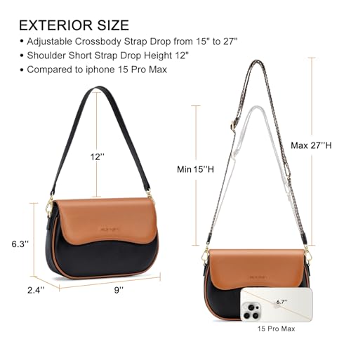 RONSIN Saddle Bag Vegan Leathe Wallets Purse Crossbody Bag for Women4