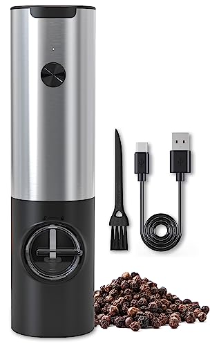 Aygo Molinillo de sal y pimienta eléctrico, eléctrico, recargable por USB, molinillo de especias...