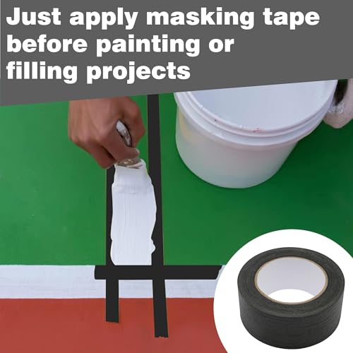 Image of Black Painters Tape 2 inch Wide, Black Masking Tape 2 inch x 55 Yards Paper Tape for Arts DIY Crafts Painting Labeling Decoration School Projects Home Office