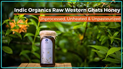 Image of Indic Organics Western Ghats Raw Wild Forest Honey | Wild-Flower, Unprocessed, Unheated & Unpasteurized | Produced by Non-Sugar Fed Bees, 650 gm (Wild Forest, 650 Gm)