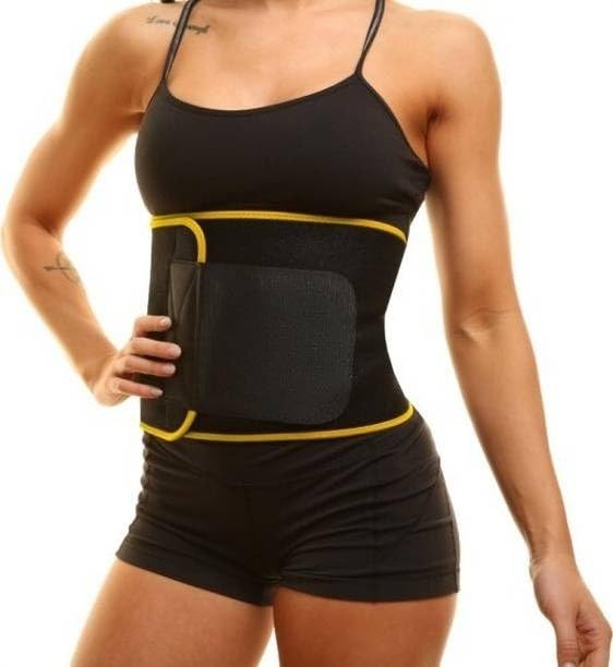 ZYTRE Waist Trainer Belt | Neoprene Sweat Slimming Belt for Workout | Yoga & Gym | Adjustable 38 x 20 cm Black Tummy Trimmer for Men & Women-image-41