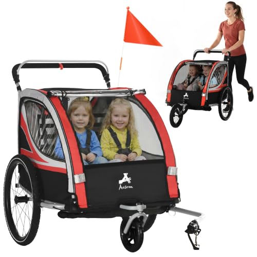 Aosom 3-in-1 Walk/Jog/Ride Child Baby Bike Trailer for Kids...
