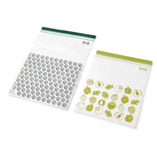 IKEA ISTAD Blue Plastic Freezer Bags - 15 Bags 6L (28.5 x 41 cm) and 15 Bags of 4.5 L (27 x 34 cm) Total of 30