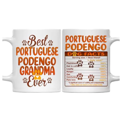 MONIZILUCKY Best Portuguese Podengo Grandma Ever Coffee Mug for Best Grandma Dog Lover, Pet Owners - Funny Portuguese Podengo Dog Facts Mug for Grandma - 11Oz Ceramic Mug White