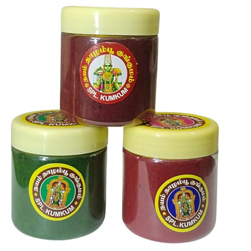 Madurai Meenakshi Spl Sindoor Combo Maroon & Red & kupera green each 60g(pack of 3)