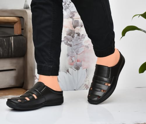 Image of Restroad Men's Synthetic Leather Sandals | Casual Open Toe Footwear for Men
