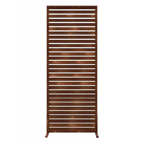 Separador de ambientes de madera tallada, pantalla de privacidad portátil con patas más anchas para el hogar, oficina, jardín, terraza, tabique temporal de pared (marrón, 150 cm)